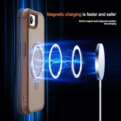 SKYLMW Compatible with iPhone 16e/17e Case with Stand,Desert Brown | iPhone 16e Case iPhone 17e Case 6.1",Magnetic Ring Stand,Compatible with MagSafe,Military-Grade Protection,Great Grip Feeling - color: Desert Brown, size: Iphone 16e & Iphone 17e