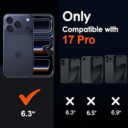 Battery Case for iPhone 17 Pro, 10000mAh Protective Charging Case with Wireless Charging Compatible with iPhone 17 Pro (6.3 inch) Rechargeable Extended Battery Pack Charger Case with Carplay (Orange) - size: iPhone 17 Pro Orange - 10000mAh