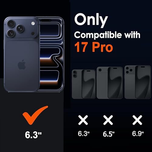 Battery Case for iPhone 17 Pro, 10000mAh Protective Charging Case with Wireless Charging Compatible with iPhone 17 Pro (6.3 inch) Rechargeable Extended Battery Pack Charger Case with Carplay (Orange) - size: iPhone 17 Pro Orange - 10000mAh