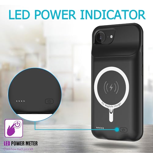 Battery Case for iPhone 16e, Upgraded 10000mAh High Capacity Rechargeable Portable Protective Extended Charger Case, Wireless Charging Compatible with iPhone 16e (6.1 inch) Charging Case & Carplay - size: iPhone 16e (6.1 inch)
