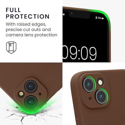 kwmobile Case Compatible with Apple iPhone 14 Case - Slim TPU Silicone Phone Cover - Soft Touch Finish - Chocolate - color: Chocolate, size: iPhone 14