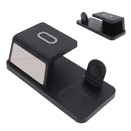 Focket Wireless Charging Station, 15W Fast Charging 3 in 1 Charger Stand, Alarm Clock with Wireless Charger for Phone Watch Earbuds Home Office Travel