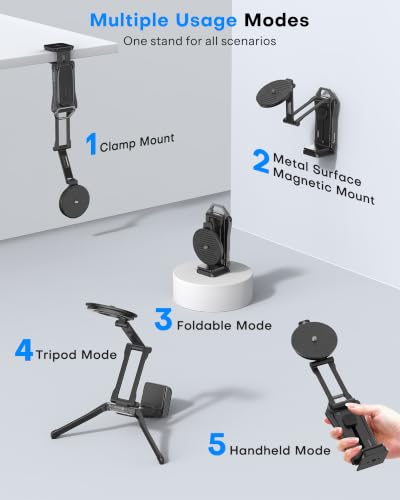 OMOTON TP02-Ultra 2 in 1 Magnetic Phone Tripod for DJI/GoPro iPhone, Black - color: 9-Black Ultra