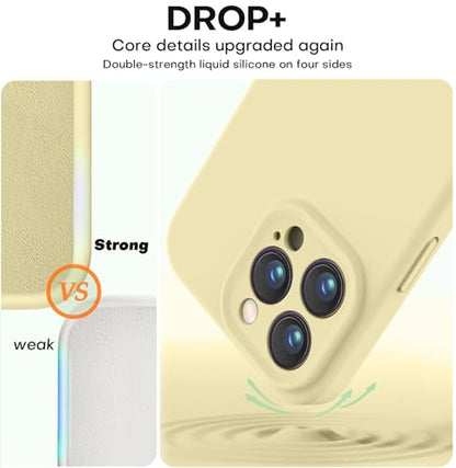 Vooii Compatible with iPhone 16 Pro Max Case, Liquid Silicone Upgrade [Camera Protection] [Soft Anti-Scratch Microfiber Lining] Shockproof Phone Case for iPhone 16 Pro Max 6.9 inch - Creamy Yellow - color: Creamy Yellow, size: iPhone 16 Pro Max
