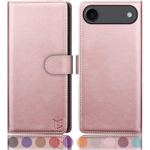 SUANPOT Compatible with iPhone Air 6.5" Wallet case with RFID Blocking Credit Card Holder,Flip Book PU Leather Protective Cover Women Men for Apple iPhone 17 Air Phone case Rose Gold - color: Rose Gold, size: iPhone Air 6.5"