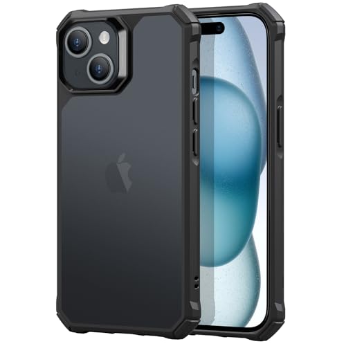 ESR for iPhone 15 Case, Military-Grade Protection with Shock-Absorbing Corners, Scratch-Resistant and Anti-Yellowing Acrylic Back, Slim Protective Phone Case, Air-Armor Series, Frosted Black - color: Frosted Black