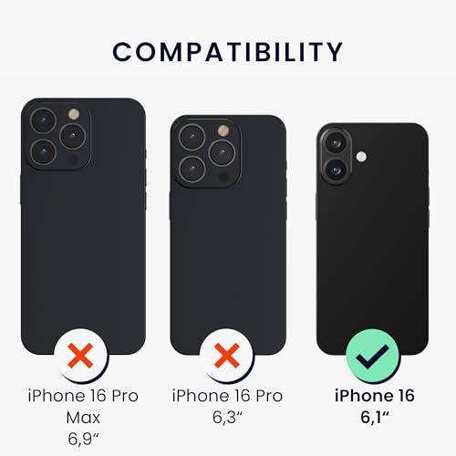 kwmobile TPU Silicone Case Compatible with Apple iPhone 16 - Case Soft Cover - Don't Touch My Phone White/Black - size: iPhone 16
