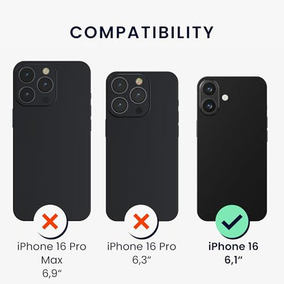 kwmobile TPU Silicone Case Compatible with Apple iPhone 16 - Case Soft Cover - Don't Touch My Phone White/Black - size: iPhone 16