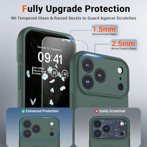 SUPFINE Silicone & Magnetic for iPhone 17 Pro Case - color: Acacia Green, size: iPhone 17 Pro