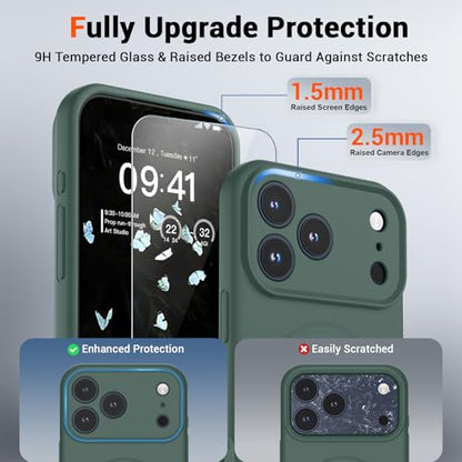 SUPFINE Silicone & Magnetic for iPhone 17 Pro Case - color: Acacia Green, size: iPhone 17 Pro