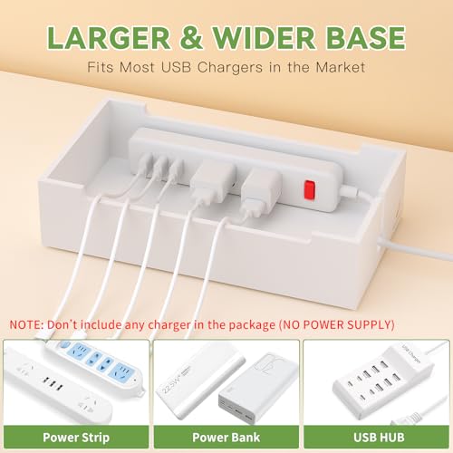 Pezin & Hulin Charger Station Organizer, No Power Charging Supply-White - color: White