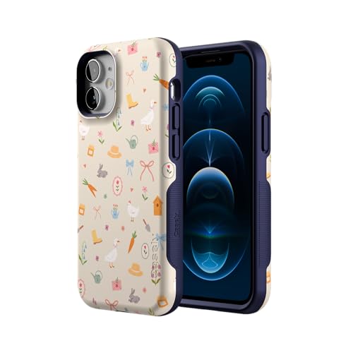 Casely iPhone 12 Mini Case | Hoppy Garden | Spring Things | Bold Protective Design | Compatible with MagSafe - color: Hoppy Garden | Spring Things, size: Iphone 12 Mini