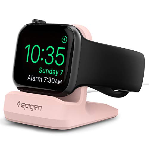 Spigen for Apple Watch Charger Stand, Durable TPU with Non-Slip Base - color: Pink Sand, size: Classic