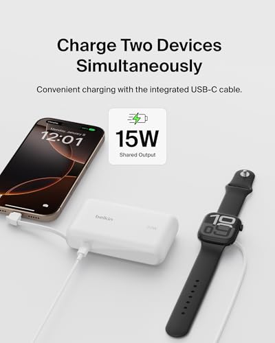 Belkin 10000mAh 20W USB C Power Bank, Portable Charger for iPhone & iPad - color: White, style: 10K mAh