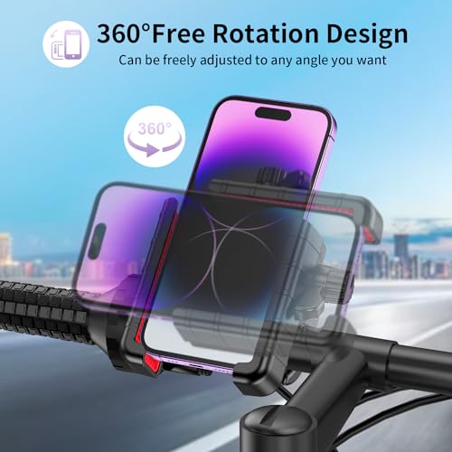 Bike Phone Holder, Handlebar Mount for Motorcycle, Scooter, Mountain, Ebike
