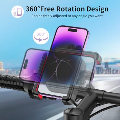 Bike Phone Holder, Handlebar Mount for Motorcycle, Scooter, Mountain, Ebike