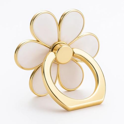 NXVX Phone Ring Holder, Glossy White 360° Rotating Finger Grip & Kickstand - color: Glossy White