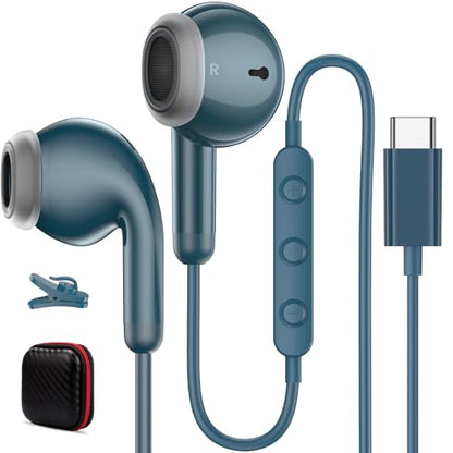 USB C Headphones for iPhone 18 Pro/17 Pro Max 16 Wired Earbuds,Blue - color: Blue