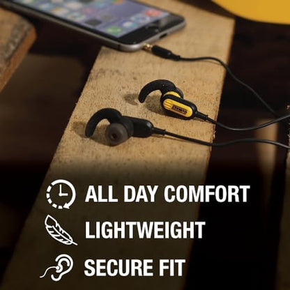 DEWALT Heavy Duty Wired Earphones with Microphone, 3.5mm - style: 3.55mm Headphones