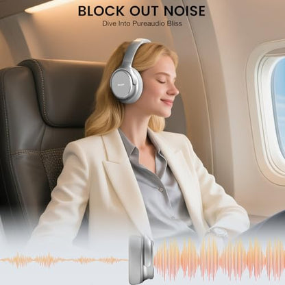 USB C Wired Over-Ear Headphones with Microphone - color: New Silver
