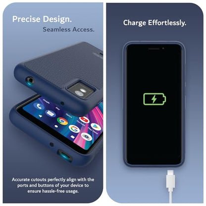 TUDIA LinnGrip Compatible with BLU Studio Mini (2023) Phone Case, [Enhanced Grip] Ultra Slim Fit Shockproof Matte TPU Soft Protective Phone Case Cover (Indigo Blue) - color: Indigo Blue