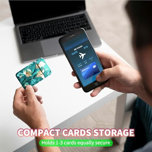 Phone Credit Card Holder Stick on, Cell Phone Pocket Self Adhesive Stretchy Stick on Wallet ID Credit Card Case Pouch Sleeve with Flap for All Smartphones, Blue Lily - color: Blue Lily