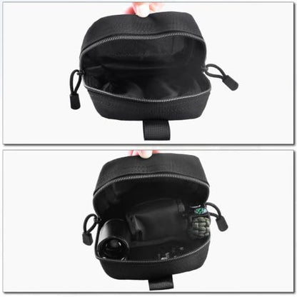 TRIWONDER Tactical Cigarette Pouch Molle Small Military Bag Battery Cigarette Case EDC Utility Card Holder Lighter Slot Mini Cigar Waist Pack - color: 05 Black