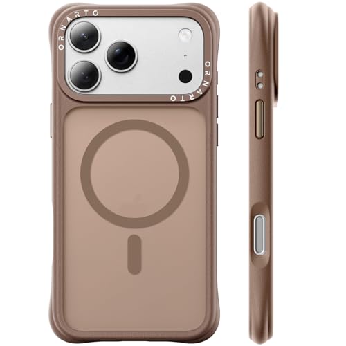 ORNARTO Magnetic for iPhone 17 Pro Max Case, Translucent Matte, Brown | 20FT Military-Grade Drop Protection, Compatible with MagSafe, Slim & Lightweight, AirBuffer Corners, Gecko-Grip Interior - color: Brown