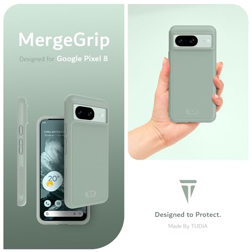 TUDIA MergeGrip [Magsafe Compatible] Designed for Google Pixel 8 Case (2023) - Dual Layer [Military Grade] Shockproof Slim Rugged Tough Heavy Duty Phone Cases - Green Lily - color: Green Lily, size: Magnetic Pixel 8