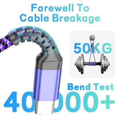 HEPU USB C to USB C Cable, 60W Fast Charging C Cord 5-Pack[3/3/3/6/6FT]
