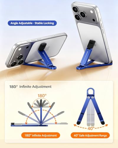 Mini Aluminum Phone Stand Keychain Foldable Desktop Holder