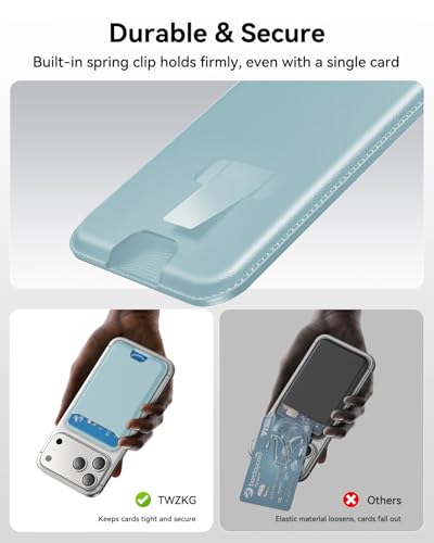 TWZKG for MagSafe Wallet, 3 Cards Holder, Slim Magnetic Phone Wallet for iPhone 17/16/15/14/13/12 Pro Max Plus Air Series,RFID Blocking Vegan Leather,SkyBlue - color: SkyBlue
