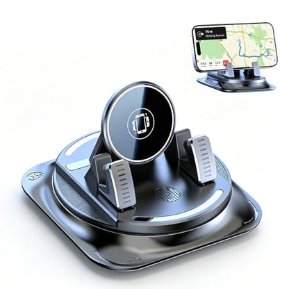 Car Phone Holder 360 Degree Rotation, 2026 New Dashboard Phone Holder, Adjustable Universal Car Phone Mount for Car Magnetic Interiorcar Navigation Mount for Drivers (1PC)