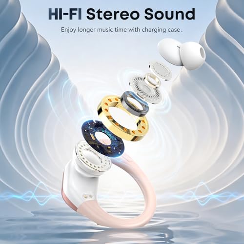 HAOYUYAN Sports Bluetooth Headphones, 80Hrs Playtime Wireless Earbuds with LED Power Display, IPX7 Waterproof Earphones for Workout/Running, Noise Canceling Headset Ear Buds