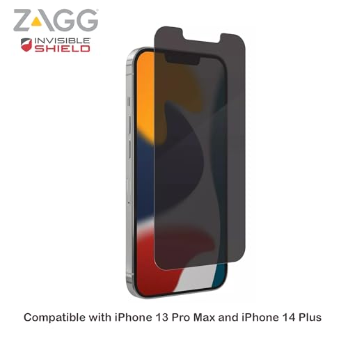 ZAGG InvisibleShield Glass Privacy Screen Protector for iPhone 13 PRO MAX – 3X Impact and Scratch Protection, Strongest Tempered Glass, Smudge-Free, Smooth Silky Feel, Two-way Side View Privacy
