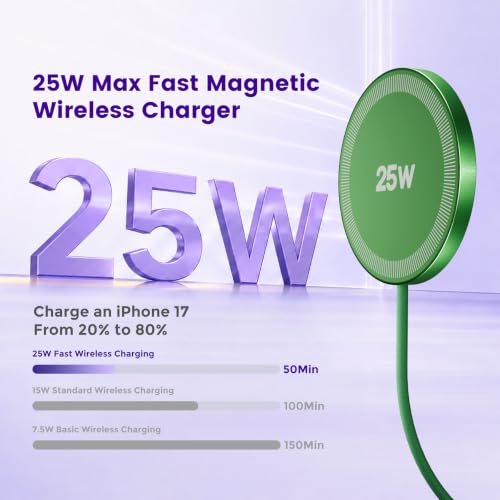 MagSafe 25W Wireless Charger for Apple Magnetic Fast Charging Pad - color: Dark Green