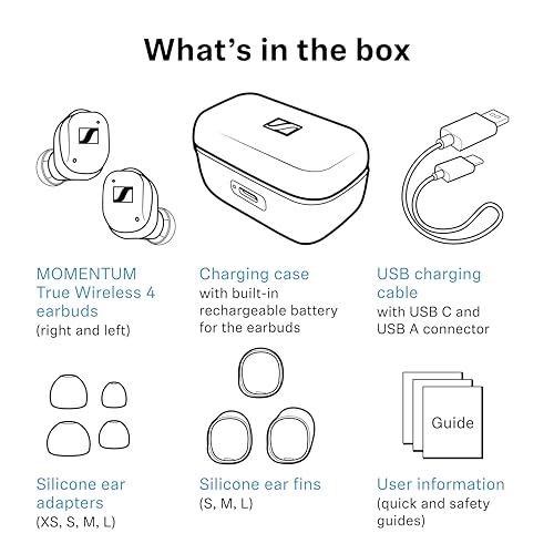 Sennheiser Momentum True Wireless 4 Smart Earbuds with Bluetooth 5.4, Crystal-Clear Sound, Comfortable Design, 30-Hour Battery Life, Adaptive ANC, LE Audio and Auracast - White Silver - color: White