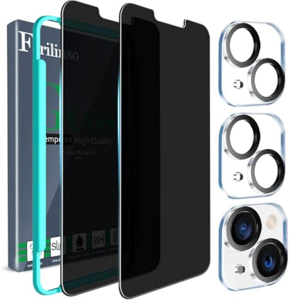 Ferilinso Privacy Screen Protector for iPhone 13/14, Tempered Glass - size: iPhone 14/13-6.1 IN