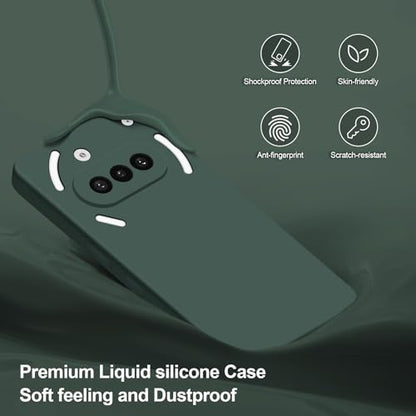 Silicone Case for Nothing Phone 3A, Green | Soft Silicone Silky Touch Easy Clean, Shockproof Slim Phone Cover, Upgraded Camera Protection, Anti-Scratch Microfiber Lining - color: Green, size: Nothing Phone 3A