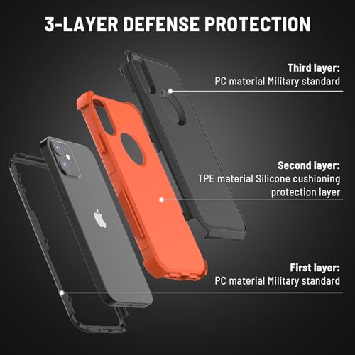 X-belmox for iPhone XR Phone Case [Dropproof] [Shockproof] - Black Orange - color: Black/Orange