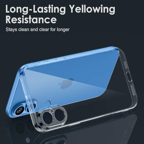 Shamo's Clear TPU Case for iPhone 16 – with Camera Protection, Ultra Slim, Shockproof, Anti-Yellowing, Scratch-Resistant, Wireless Charging Compatible, Enhanced Grip (for iPhone 16) - size: For iPhone 16