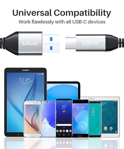 LDLrui USB A to USB C 3.1 Gen 2 Data Cable, 3ft, 1-Pack, Black-White - color: Black-and-White, size: 3FT
