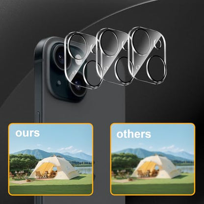 3 Pack Camera Lens Protector for iPhone 15 /iPhone 14 - size: iPhone 14/14 Plus