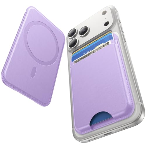 for MagSafe Wallet, 5 Card Holder, Slim Leather Magnetic Wallet for iPhone 17/16/15/14/13/12 Pro Max Plus Air Series, 1 Card Slots & 1 Cash Slot,Purple - color: Purple