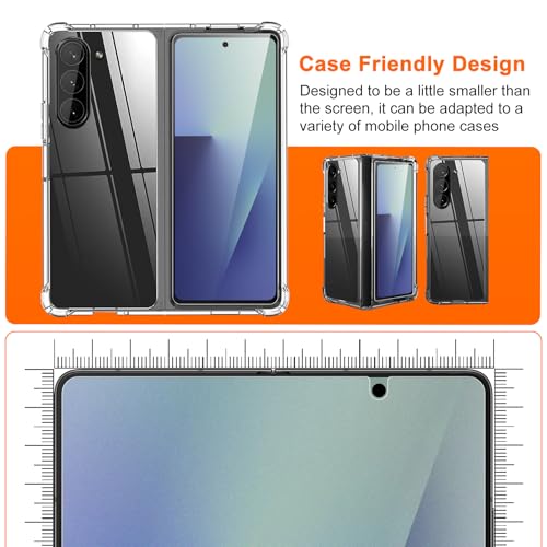 [2Set 6PCS] Screen Protector for Galaxy Z Fold 7, 2 Inner TPU Matte Privacy Films + 2 Outer Tempered Glass + 2 Camera Lens Protecters, Anti-Glare, No Creases, No Bubbles