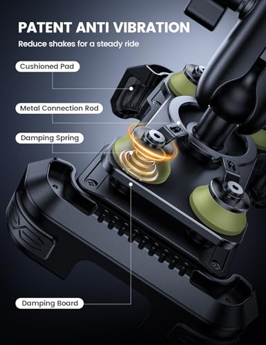Lamicall Motorcycle Phone Mount Holder with Dual Vibration Dampener - color: Green