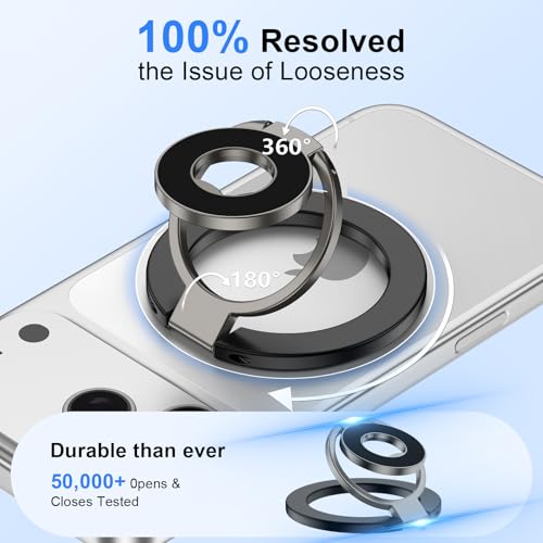 Magnetic Phone Ring Holder for Samsung Galaxy S26 S25 Ultra S25 S24 FE S24 - color: black