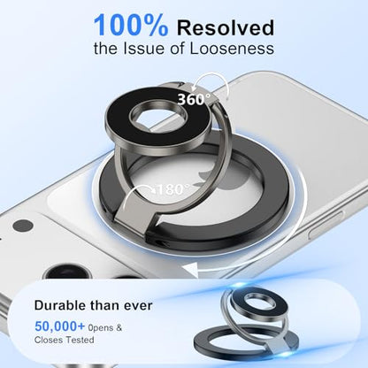 Magnetic Phone Ring Holder for Samsung Galaxy S26 S25 Ultra S25 S24 FE S24 - color: black