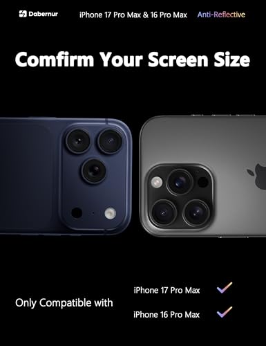 3 Pack iPhone 17 Pro Max/iPhone 16 Pro Max Screen Protector | NON-GLASS | 100% Anti Reflection | Unbreakable TPU | Case Friendly | Invisible Thin | Soft and Flexible Film for iPhone17Pro Max/iPhone16 Pro Max - size: iPhone 17 Pro Max/iPhone 16 Pro Max