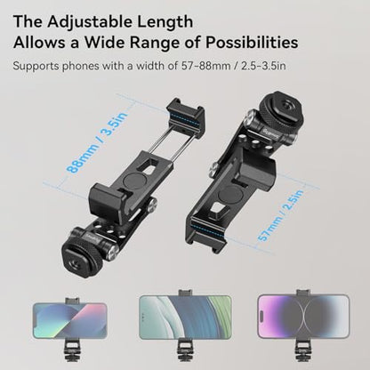 SMALLRIG Metal Phone Holder Support with Cold Shoe Mount, Universal Smartphone Adapter Support Free Adjustment Joints, Phone Tripod Mount for iPhone 17/16/15, for Samsung Galaxy etc-4382 - style: Cold Shoe Interface